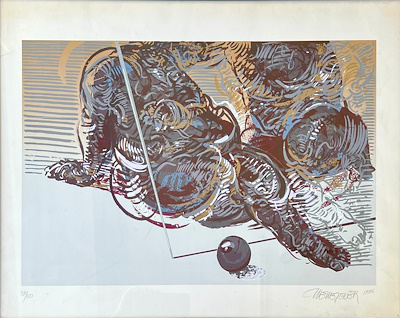 Mehmet Güler imzalı tablo — Serigrafi, 45×61 cm, 25.000 TL müzayede satışı