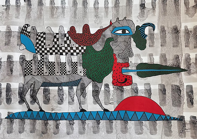 Özgür Rakıciyan imzalı tablo — Karışık Teknik, 35×50 cm, 1.750 TL müzayede satışı
