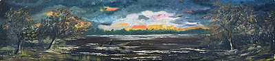 Mark imzalı tablo — Yağlı Boya, 32×147 cm, 2.000 TL müzayede satışı