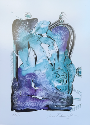 Sema Tahincioğlu imzalı tablo — Serigrafi, 30×21 cm, 1.000 TL müzayede satışı