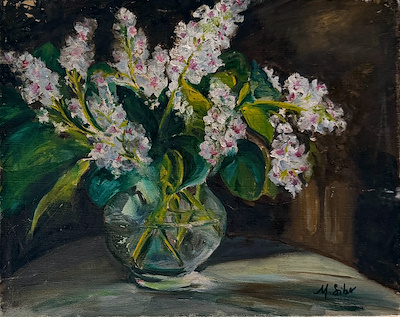 Mübeccel Siber imzalı tablo — Yağlı Boya, 35.5×46 cm, 8.000 TL müzayede satışı