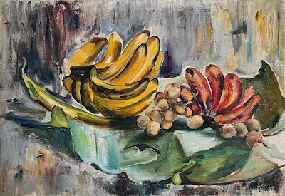Mübeccel Siber imzalı tablo — Yağlı Boya, 51×76 cm, 8.000 TL müzayede satışı