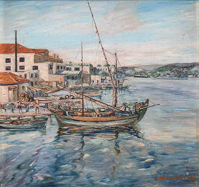 Ahmet Uzelli imzalı tablo — Yağlı Boya, 45.5×47 cm, 190.000 TL müzayede satışı