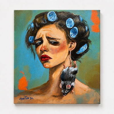 Ayça Telli imzalı tablo — 40×30 cm, 5.000 TL müzayede satışı