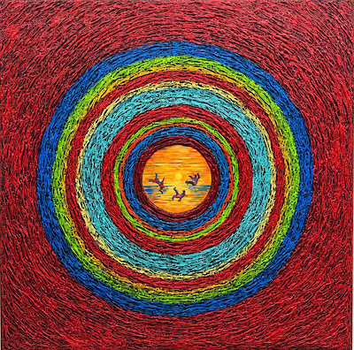 Mehmet Arıkan imzalı tablo — Akrilik Boya, 100×100 cm, 20.000 TL müzayede satışı