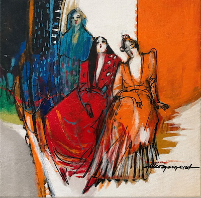 Güler Genç Erol imzalı tablo — Karışık Teknik, 25×25 cm, 1.900 TL müzayede satışı