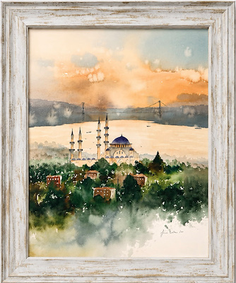 Sinan Balta imzalı tablo — Sulu Boya, 36×27 cm, 3.000 TL müzayede satışı