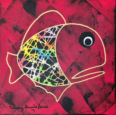 Tuncay Demir imzalı tablo — Karışık Teknik, 25×25 cm, 10.000 TL müzayede satışı