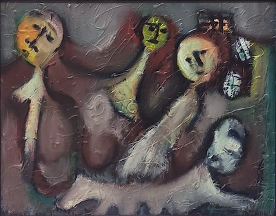 Oktay Rıfat imzalı tablo — 50×50 cm, 4.250 TL müzayede satışı