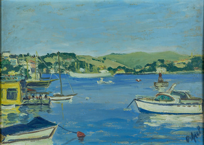 Ahmet Burak Halıcı imzalı tablo — 60×60 cm, 4.000 TL müzayede satışı