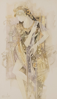 Günseli Kapucu imzalı tablo — 40×40 cm, 1.300 TL müzayede satışı