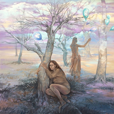 Elif Aydemir imzalı tablo — 150×150 cm, 35.000 TL müzayede satışı