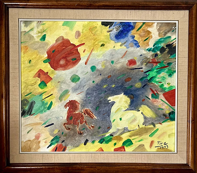 Muharrem Pire imzalı tablo — 40×48 cm, 25.000 TL müzayede satışı