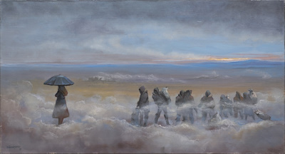 Zehra Başaran imzalı tablo — 60×110 cm, 35.000 TL müzayede satışı