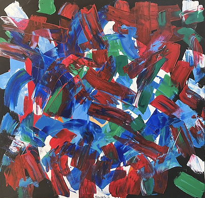 Ece Tuğrul imzalı tablo — 100×100 cm, 6.000 TL müzayede satışı