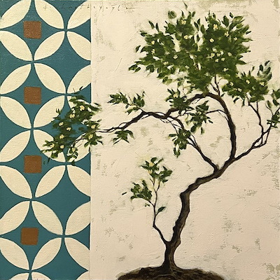 Derya Ahmetbeyoğlu imzalı tablo — 40×40 cm, 4.000 TL müzayede satışı