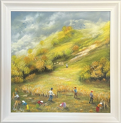 Ergün Öksüz imzalı tablo — 40×40 cm, 4.000 TL müzayede satışı