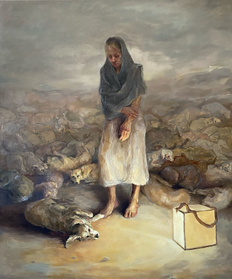 Dila Kasapoğlu imzalı tablo — 120×100 cm, 35.000 TL müzayede satışı