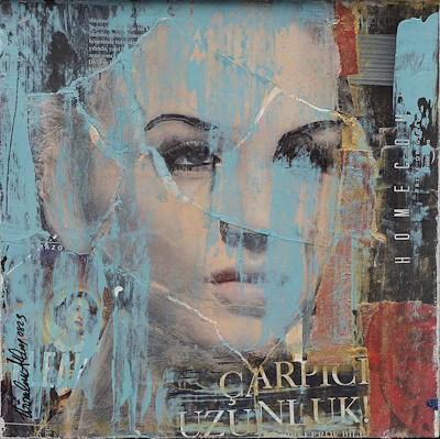 İbrahim Altun imzalı tablo — Karışık Teknik, 25×25 cm, 5.000 TL müzayede satışı