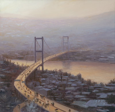 Faramarz Mokhtarpour imzalı tablo — Yağlı Boya, 98×98 cm, 15.000 TL müzayede satışı