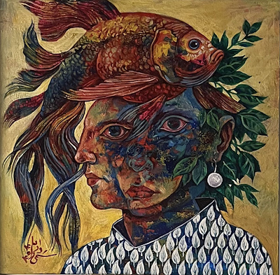 Samira Darya imzalı tablo — Karışık Teknik, 25×25 cm, 13.000 TL müzayede satışı