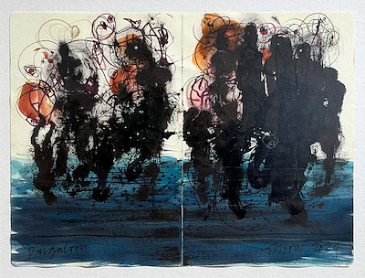 Sencer Gülün imzalı tablo — Karışık Teknik, 20×28 cm, 9.000 TL müzayede satışı