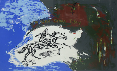 Bedri Baykam imzalı tablo — Baskı, 49×66 cm, 6.000 TL müzayede satışı