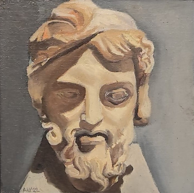 Ahmet Uzuner imzalı tablo — Yağlı Boya, 15×15 cm, 1.250 TL müzayede satışı