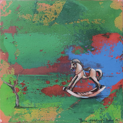 Büşra Aktekinoğlu Babat imzalı tablo — Akrilik Boya, 25×25 cm, 1.750 TL müzayede satışı