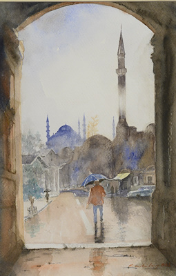 Kubilay Şenses imzalı tablo — Sulu Boya, 29×20 cm, 2.500 TL müzayede satışı
