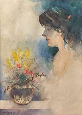 Sezai Kara imzalı tablo — Sulu Boya, 36×25 cm, 1.500 TL müzayede satışı