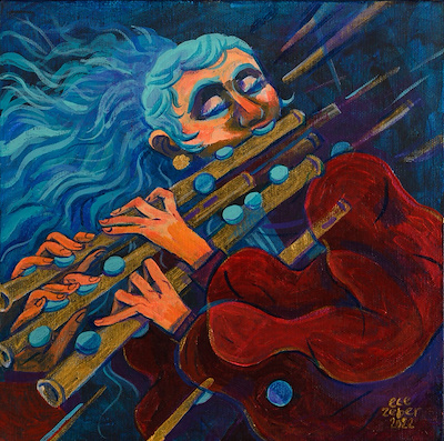 Ece Zeber imzalı tablo — Karışık Teknik, 25×25 cm, 1.750 TL müzayede satışı