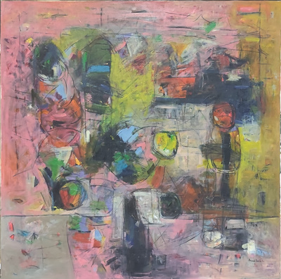Ahmet Raid Türkmen imzalı tablo — Karışık Teknik, 120×120 cm, 46.000 TL müzayede satışı
