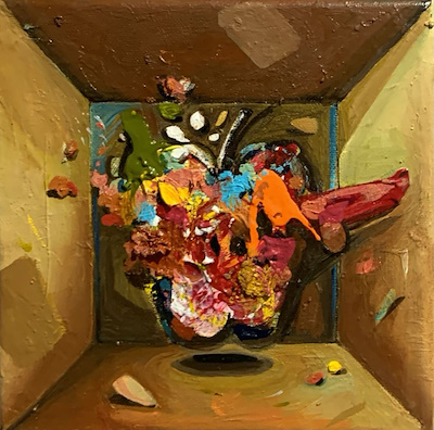 Parya Ghaderi imzalı tablo — Karışık Teknik, 20×20 cm, 4.000 TL müzayede satışı