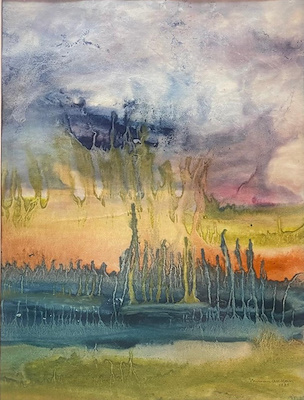 Numan Aslan imzalı tablo — Karışık Teknik, 44×34 cm, 7.000 TL müzayede satışı
