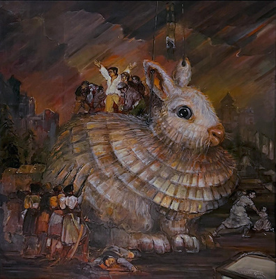 Erkan Güler imzalı tablo — Yağlı Boya, 97×94 cm, 70.000 TL müzayede satışı