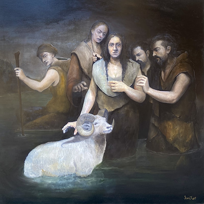 Sami Kurt imzalı tablo — 140×140 cm, 80.000 TL müzayede satışı