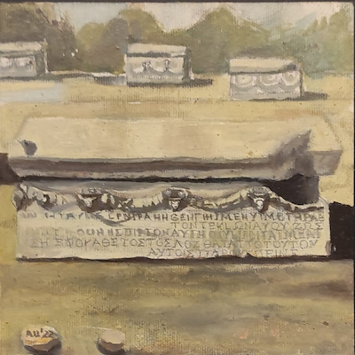 Ahmet Uzuner imzalı tablo — Yağlı Boya, 15×15 cm, 1.250 TL müzayede satışı
