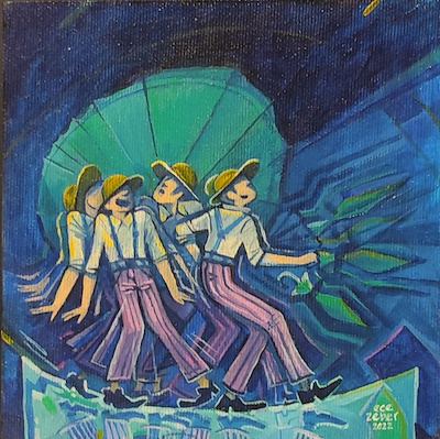Ece Zeber imzalı tablo — Yağlı Boya, 15×15 cm, 1.750 TL müzayede satışı