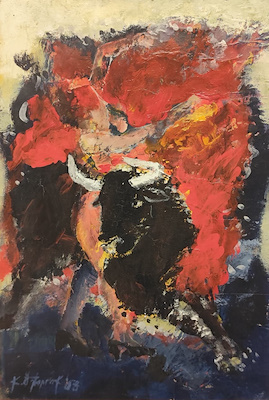 Kadir Öztoprak imzalı tablo — Karışık Teknik, 40×27 cm, 4.000 TL müzayede satışı