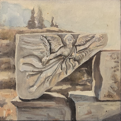 Ahmet Uzuner imzalı tablo — Yağlı Boya, 15×15 cm, 1.250 TL müzayede satışı