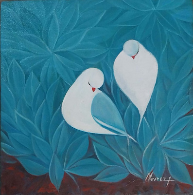 Nevruz Erken imzalı tablo — Yağlı Boya, 29×29 cm, 1.500 TL müzayede satışı