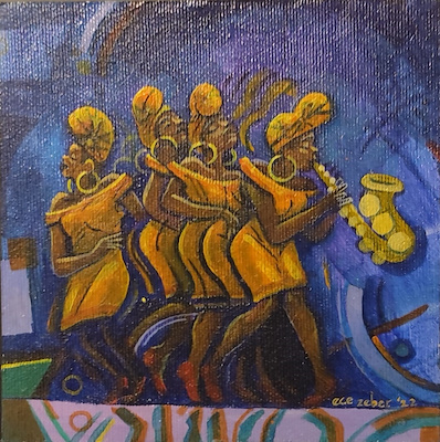 Ece Zeber imzalı tablo — Yağlı Boya, 15×15 cm, 1.500 TL müzayede satışı