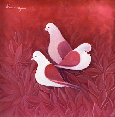 Nevruz Erken imzalı tablo — Yağlı Boya, 40×40 cm, 1.750 TL müzayede satışı