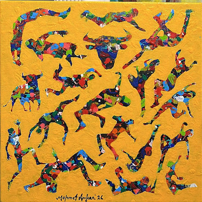 Mehmet Arıkan imzalı tablo — Akrilik Boya, 30×30 cm, 5.000 TL müzayede satışı