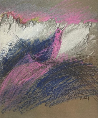 Esma İncir imzalı tablo — Pastel Boya, 42×34 cm, 5.000 TL müzayede satışı