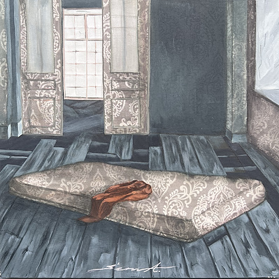 İrem Anlayan imzalı tablo — Yağlı Boya, 50×50 cm, 3.000 TL müzayede satışı