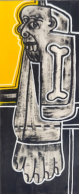 Okan Hanif imzalı tablo — Karışık Teknik, 24×10 cm, 1.500 TL müzayede satışı