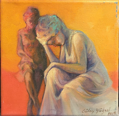 Gülay Yüksel imzalı tablo — Yağlı Boya, 25×25 cm, 3.000 TL müzayede satışı