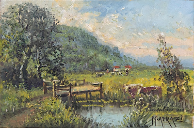 Muhammet Afrazi imzalı tablo — 20×30 cm, 600 TL müzayede satışı